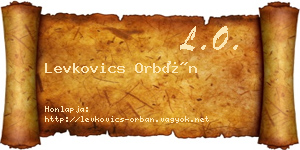 Levkovics Orbán névjegykártya
